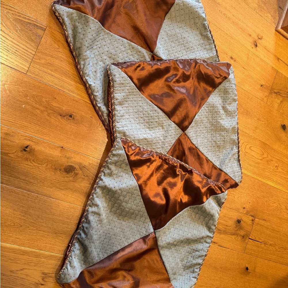 Set of 3 copper and sage euro shams